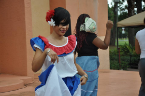 The author in her traditional folkloric Dominican outfit. Source: St. Thomas University Student Government Association Facebook page