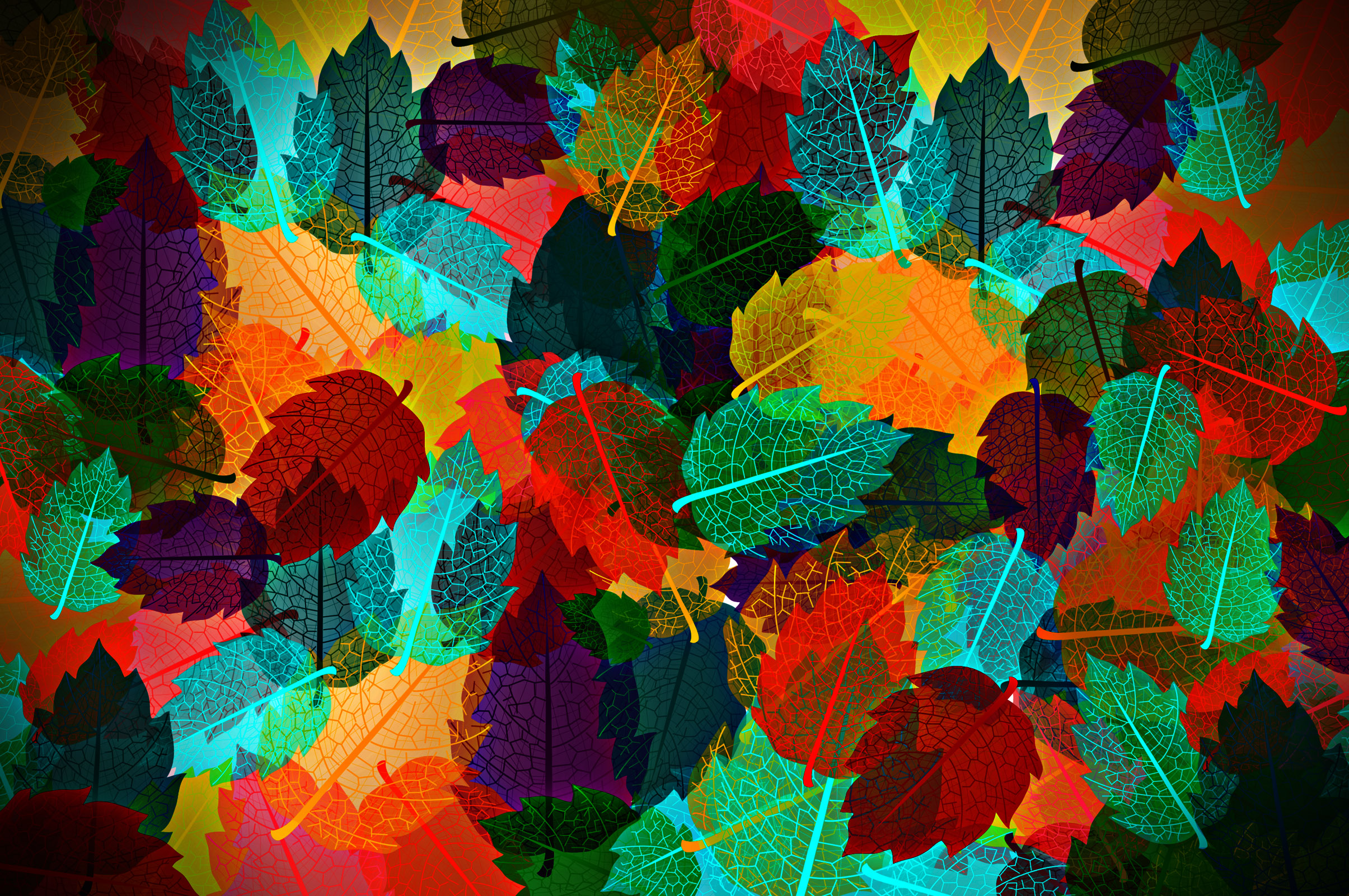 Colorful autumn leaves pattern 
